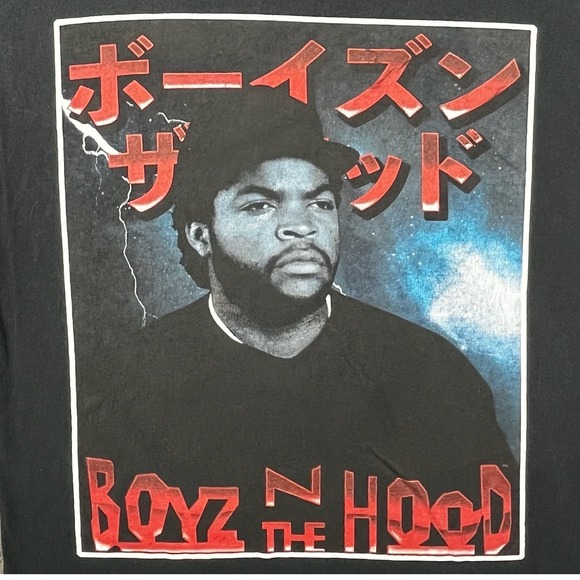 Ice Cube Boyz N The Hood Japanese Lettering Tee 90s Hip Hop Rap Streetwear Small - Picture 1 of 7